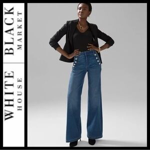 White House Black Market Soft Denim Wide Leg Mariner Jeans